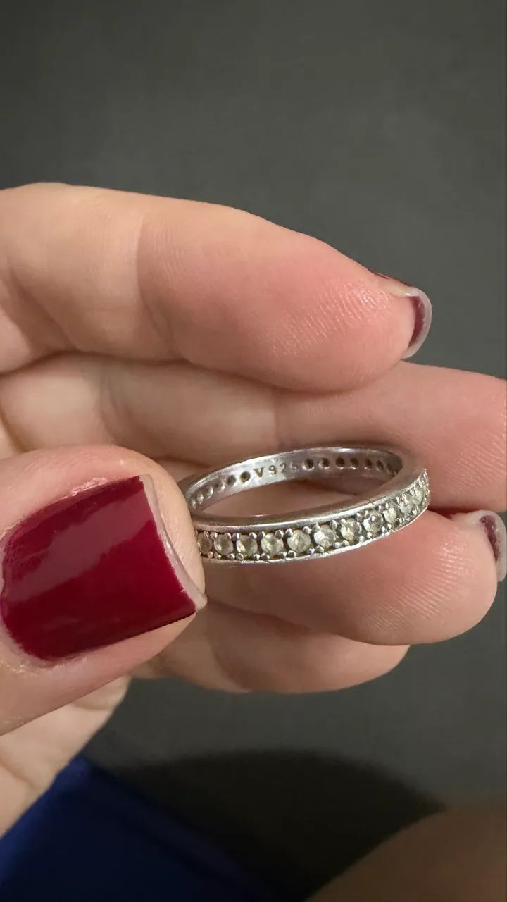 Anel Vivara Prata com Zircônias (Aro 19) - Foto 2