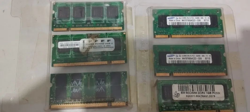 06 Memórias de Notebook DDR2 Usadas