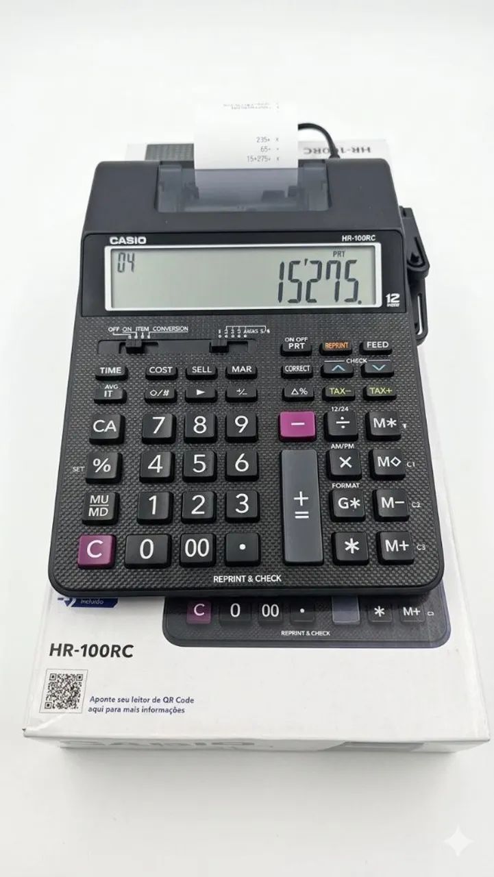Calculadora Casio HR100 com impressão 