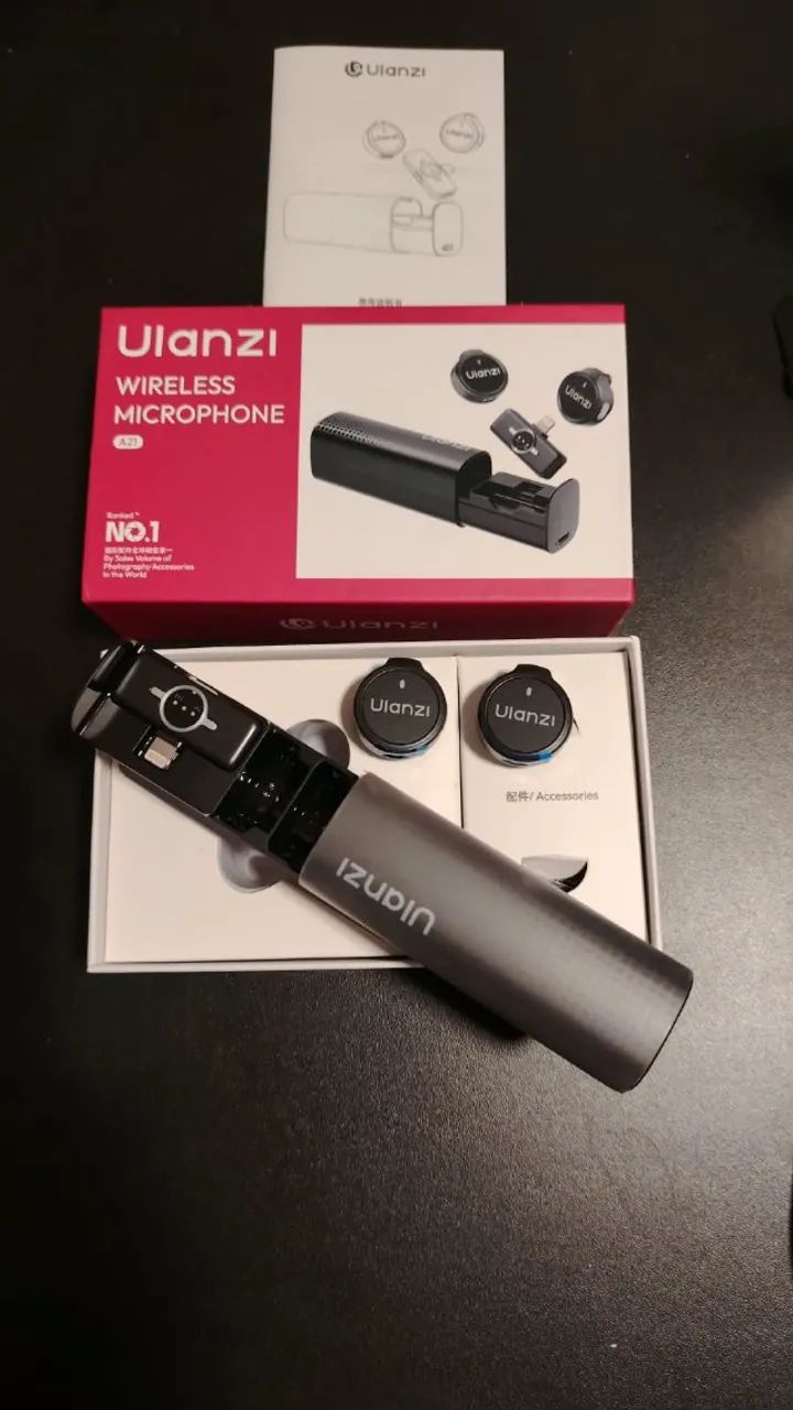 Ulanzi A21 2.4g Mini Microfone De Lapela Sem Fio Usb-c Preto - Foto 2