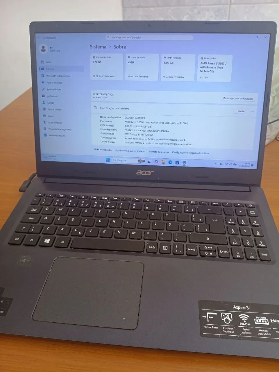 Notebook Acer Aspire Ryzen 5  - Foto 2