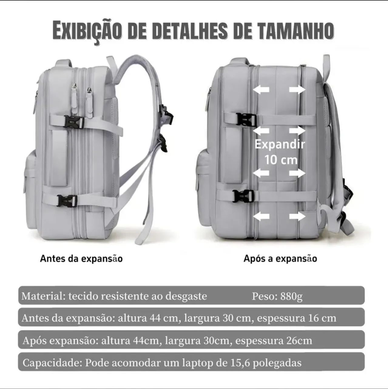 Mochila 17 Litros Prova Dagua Cinza - Foto 3