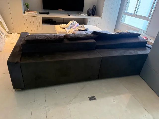 Sofa Retratil cinza - Foto 4