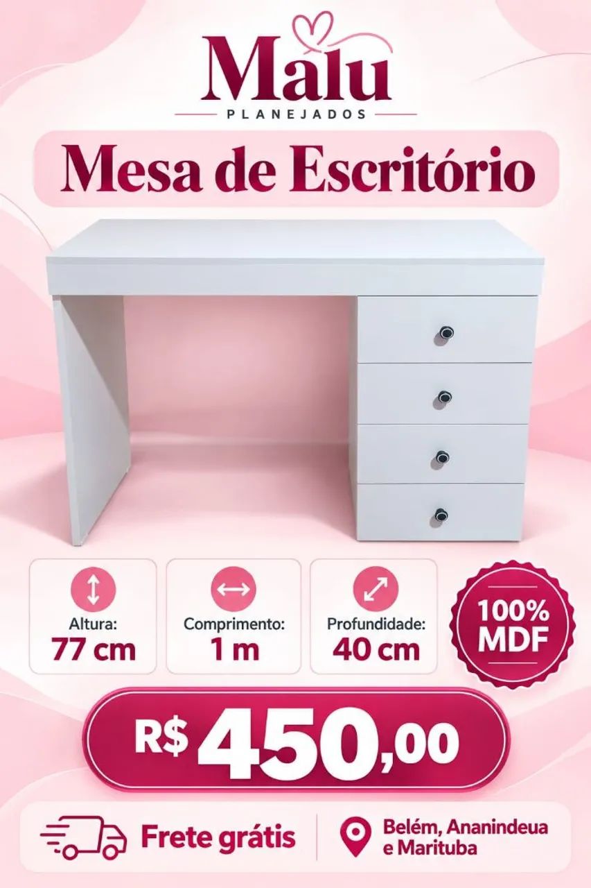 Promoção mesa de escritório 