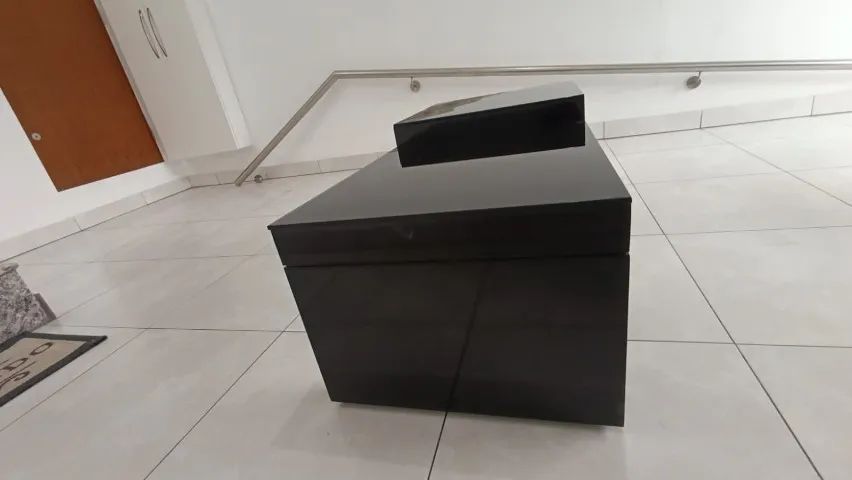 Mesas de sala em laca preta com vidro - Foto 5