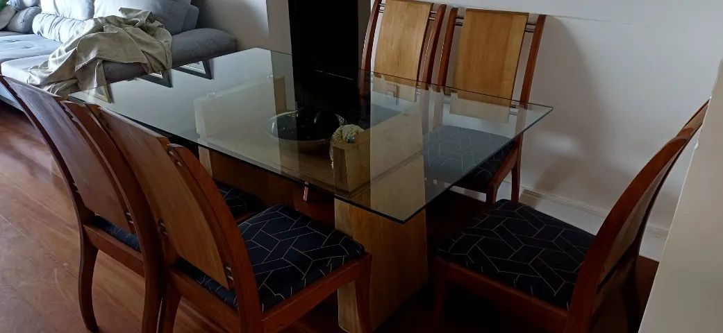 Mesa de Jantar 6 lugares Tampo de Vidro - Foto 2