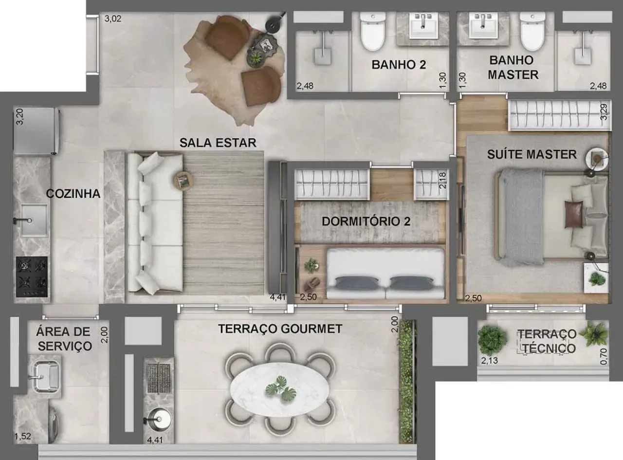 PLANTA 66m²