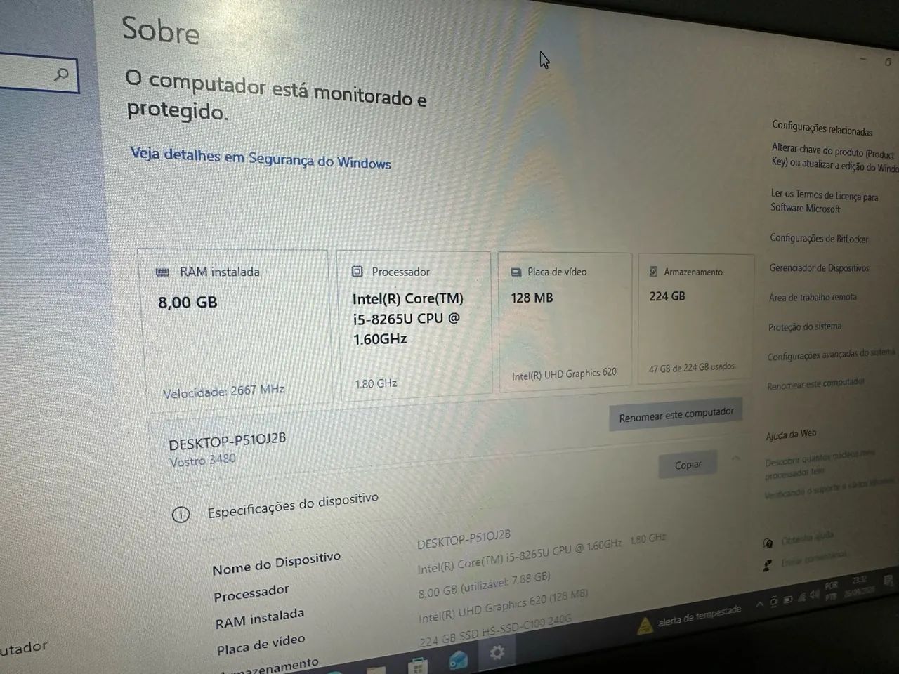 Notebook Dell Vostro 3480 - Core I5 8ª geração | 256GB SSD | 8GB DDR4 | 14? - Foto 5