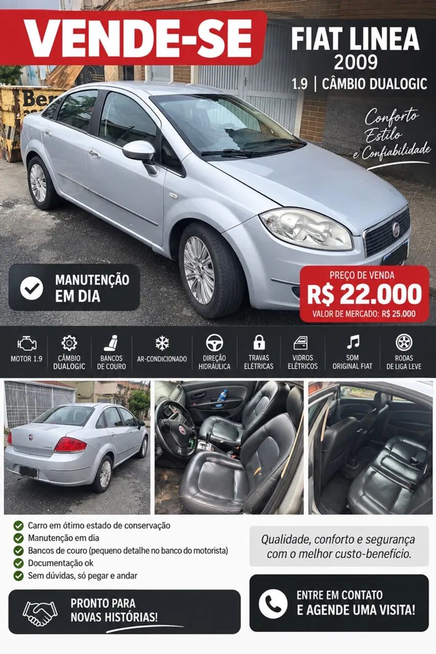 Fiat Linea LINEA ABSOLUTE 1.9/1.8 Flex Dualogic 4p 2009