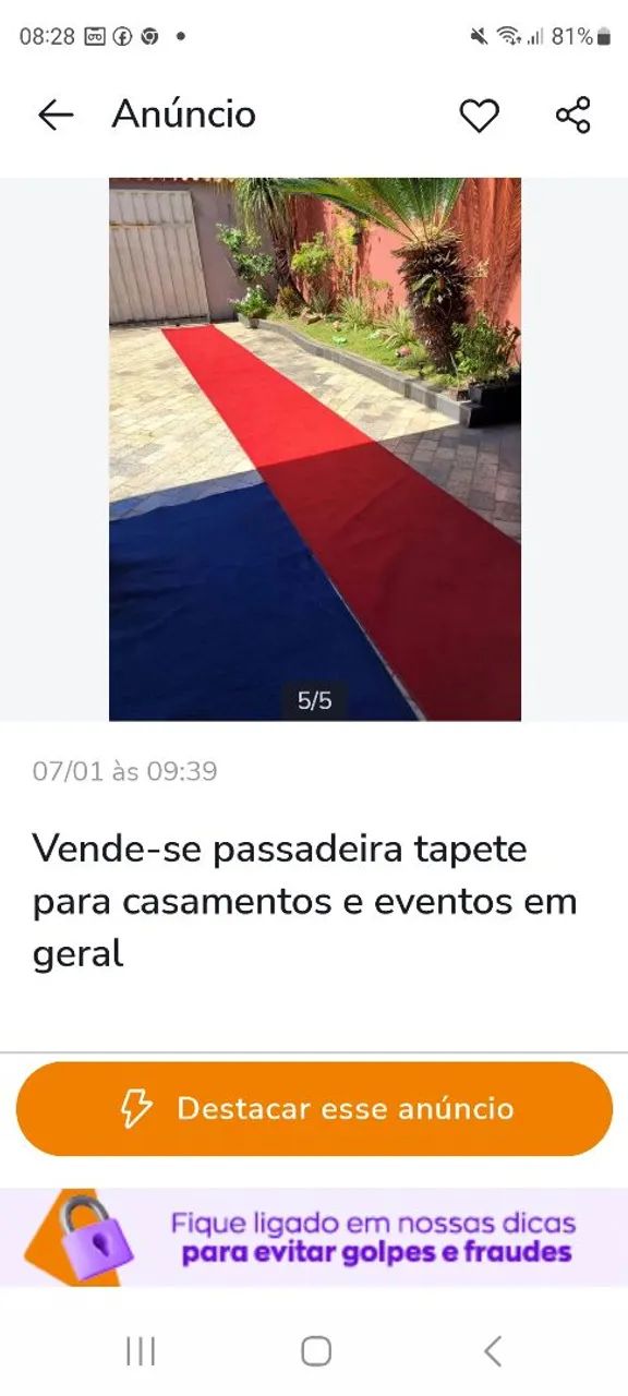 VENDO PASSADEIRA TAPETE PARA  CASAMENTOS E EVENTOS, MAIS CARRINHO PARA TRANSPORTAR  - Foto 3