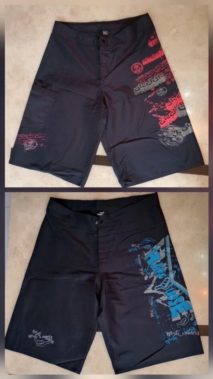 Desapego usadas 2 Bermudas Surf Hang Loose e Okdok tam 42 