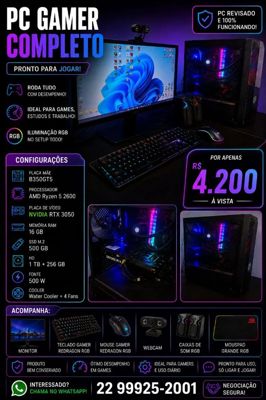 PC GAMER + PERIFÉRICOS COMPLETO 