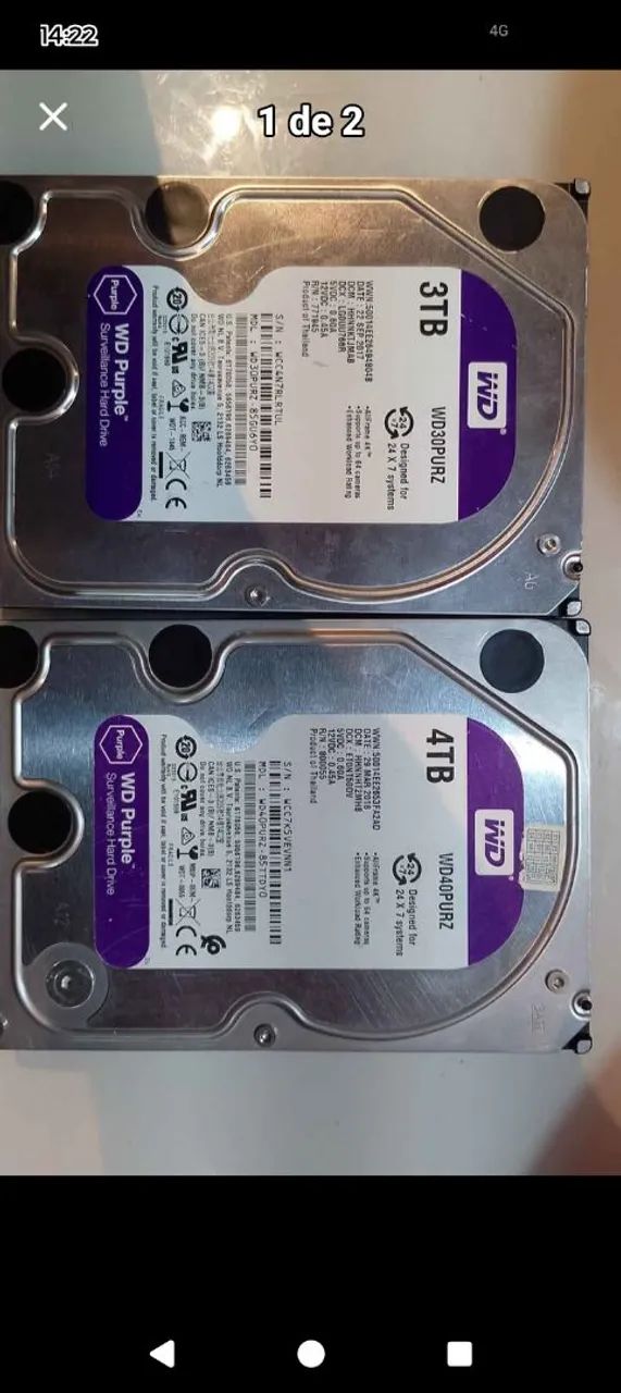 2 HDs um de 3 terá e outro de 4 os 2 800 
