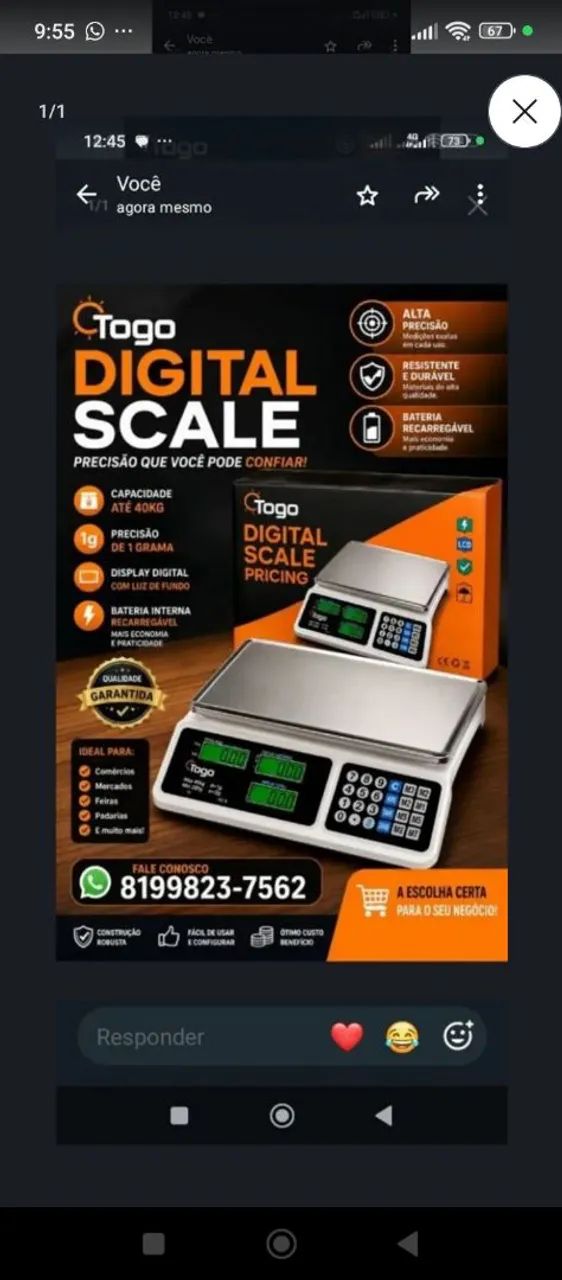 Balança digital comercial 40 kg 