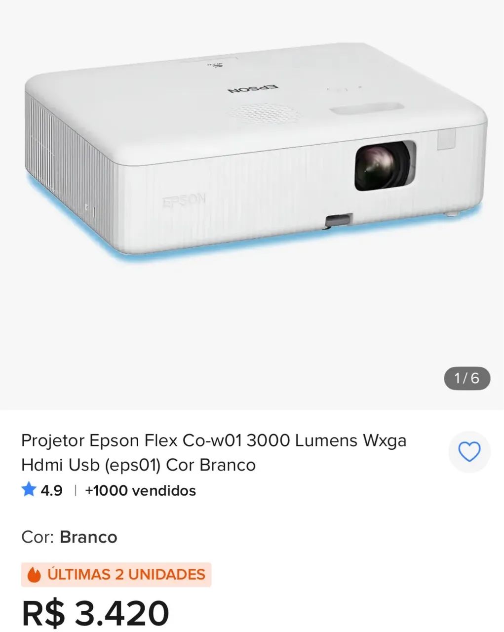 Projetor Epson praticamente sem uso - Foto 5