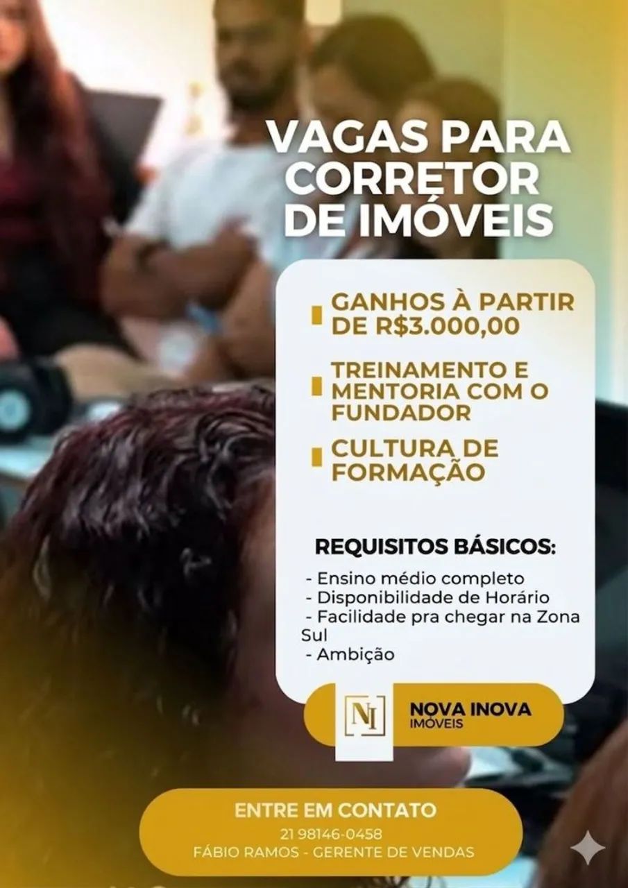 Seja um corretor de Sucesso , Treinamento completo  na zona sul.