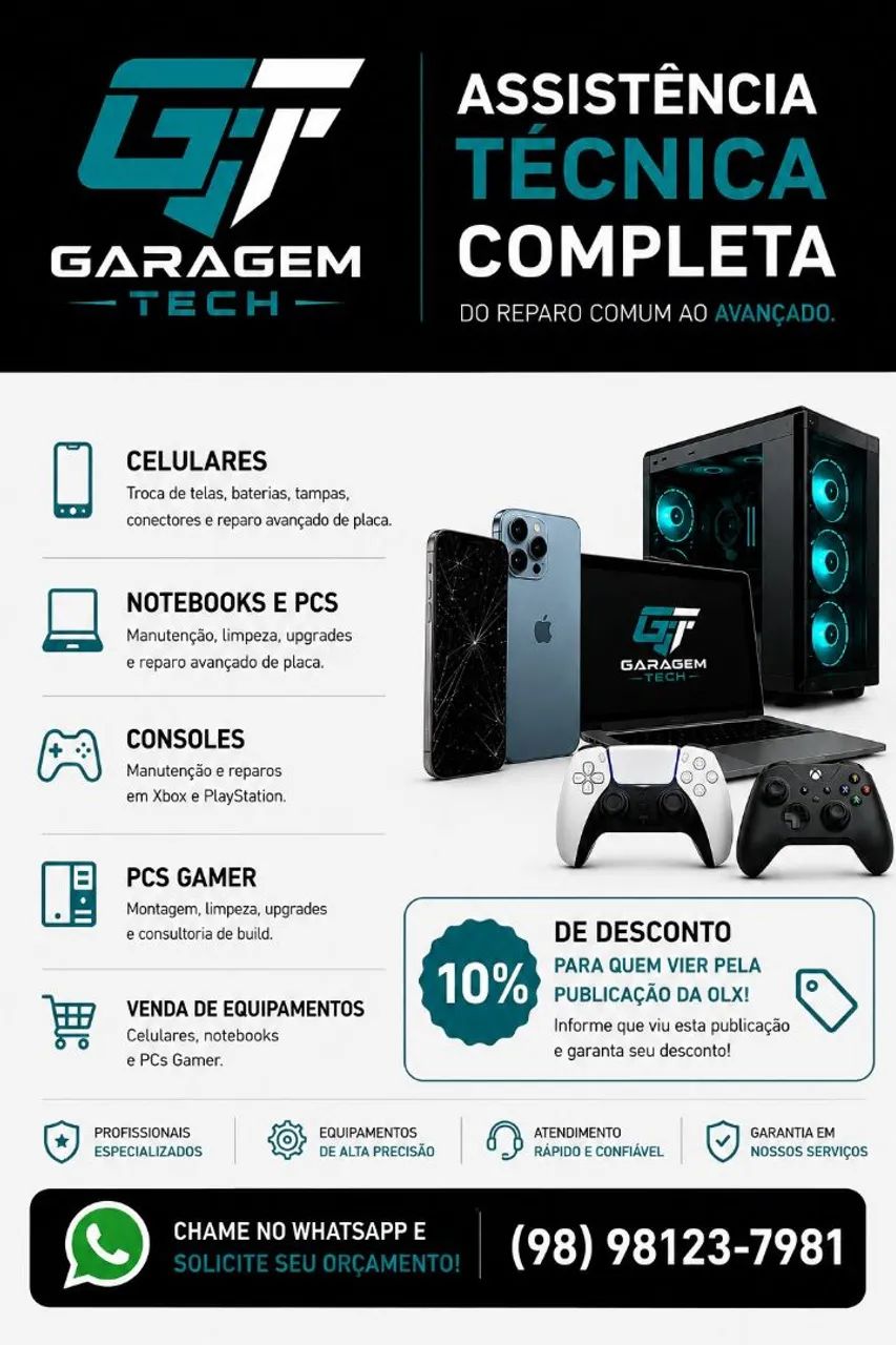 Assistência Técnica Celular, Notebook, PC e Console | Garagem Tech