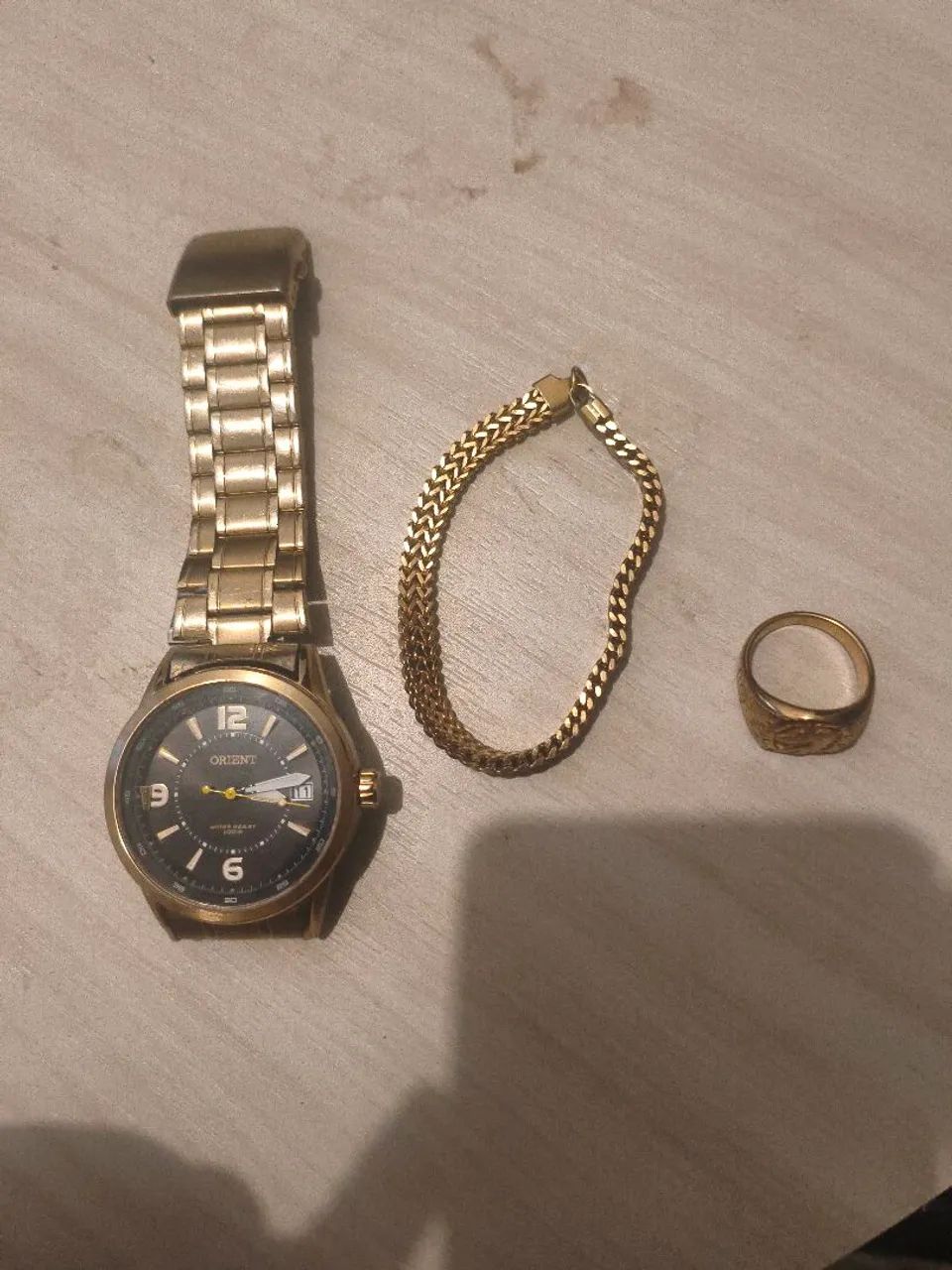Kit: Relógio Orient, anel e pulseira 