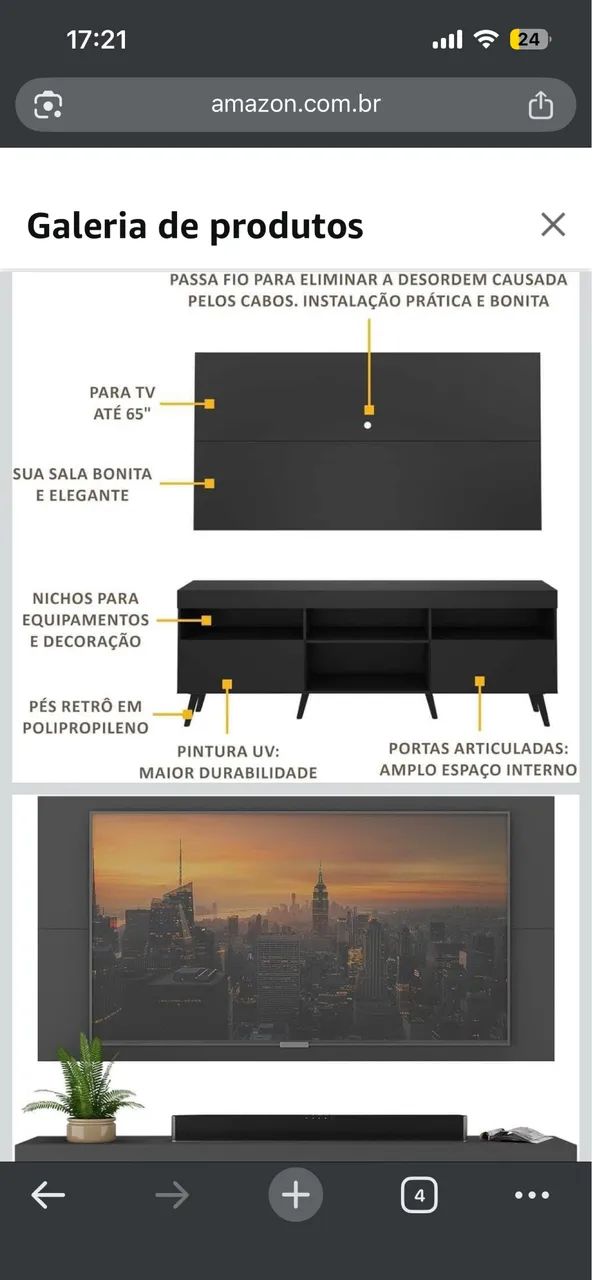 Painel de tv com rack 