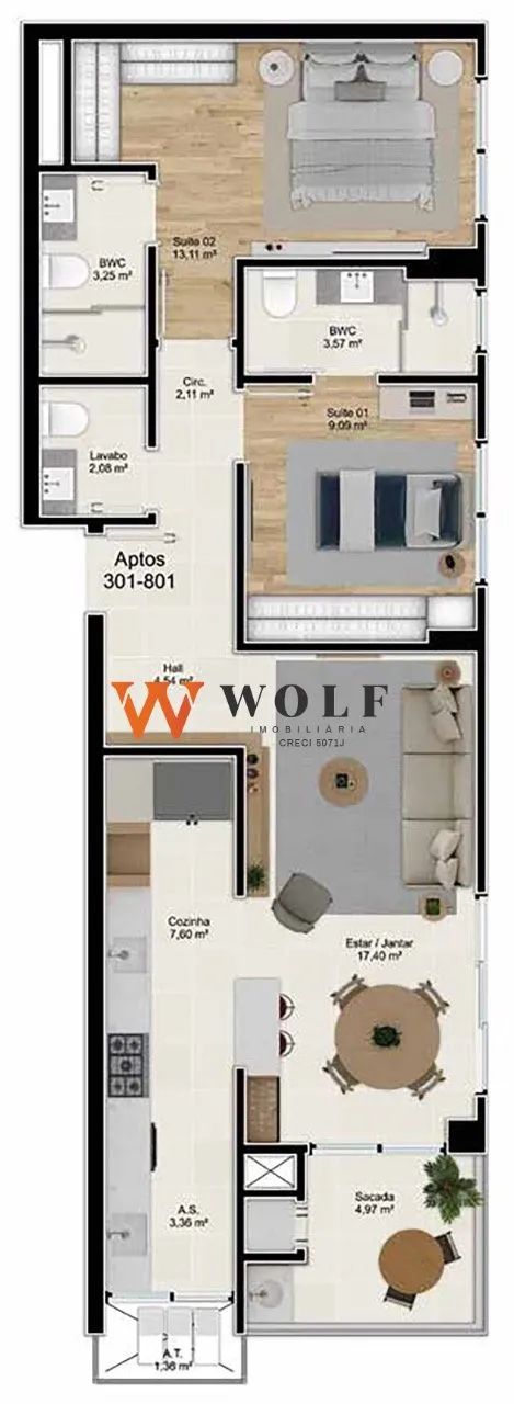 Apartamento de 02 quartos sendo 02 suite no Estreito - Foto 2