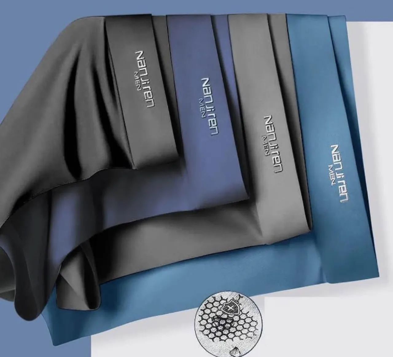 Cueca Boxer de Seda Gelada Respirável e Ultrafina