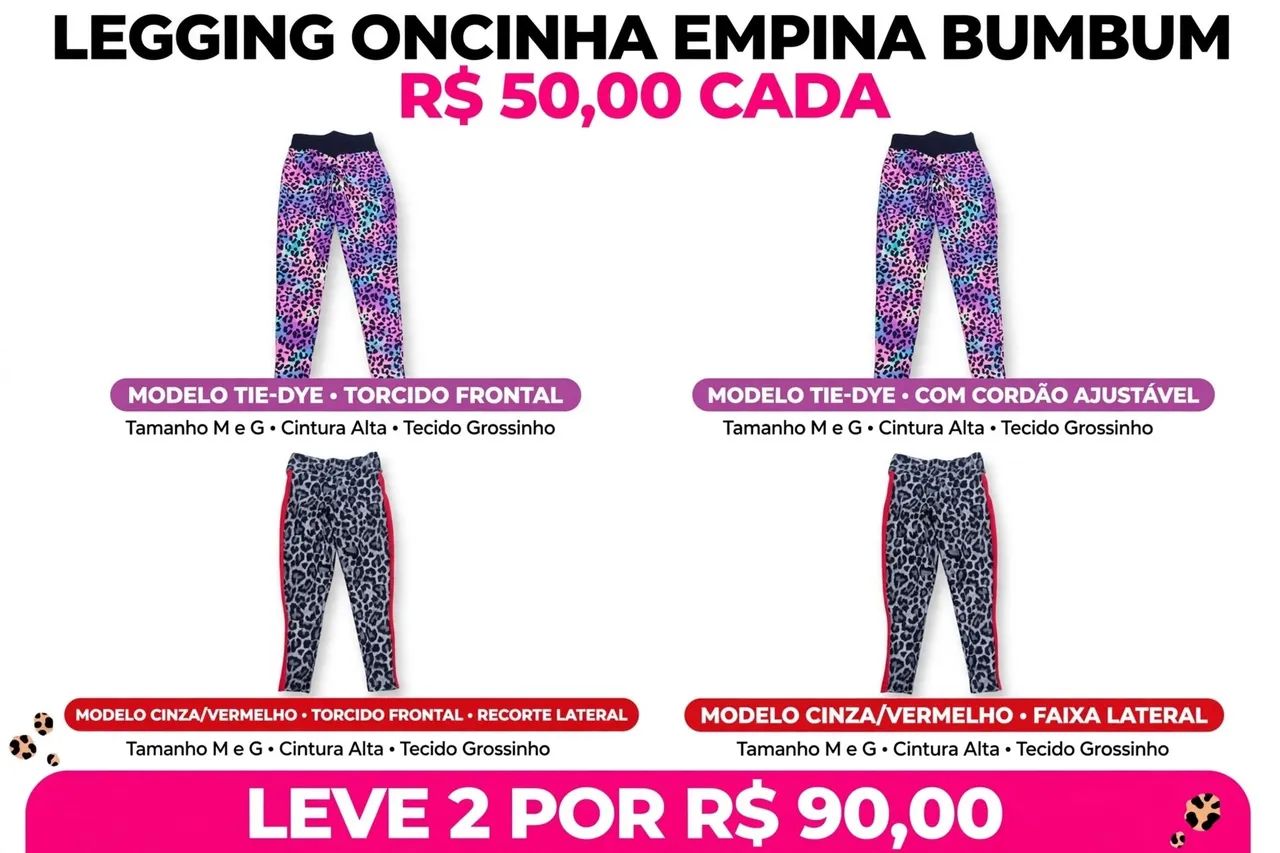 Leggings empina bumbum M/G