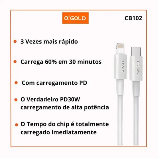 Cabo de carregamento lightning turbo tipo USB-C  - Foto 3