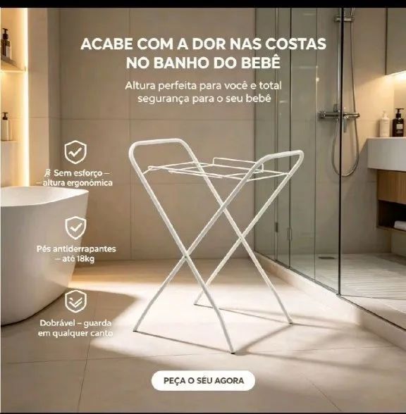 Suporte para banheira de bebê. - Foto 5