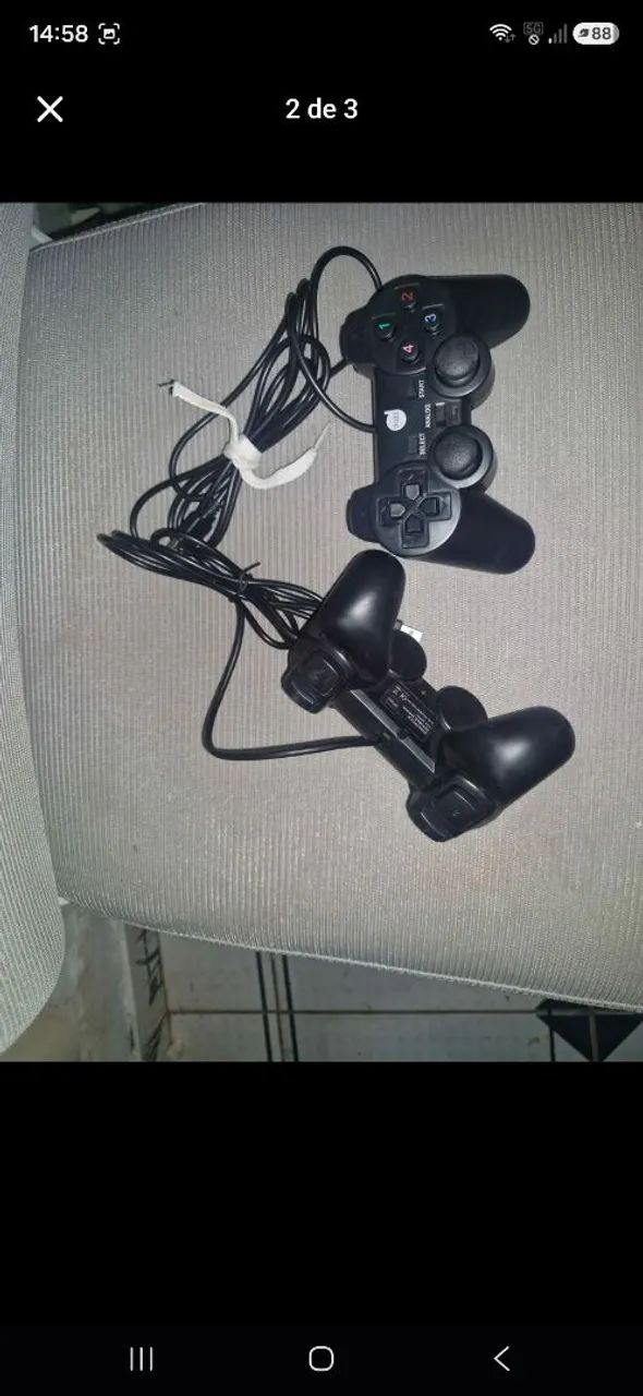 Dois Controles PS2 com entrada USB - Foto 2