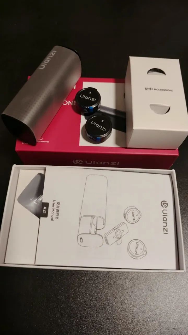 Ulanzi A21 2.4g Mini Microfone De Lapela Sem Fio Usb-c Preto - Foto 3