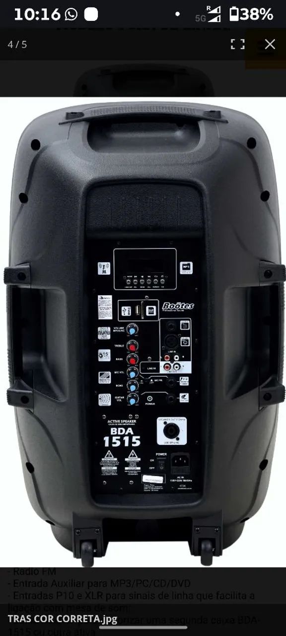 Vendo Caixa de som Ativa Bootes 15'' - Foto 3