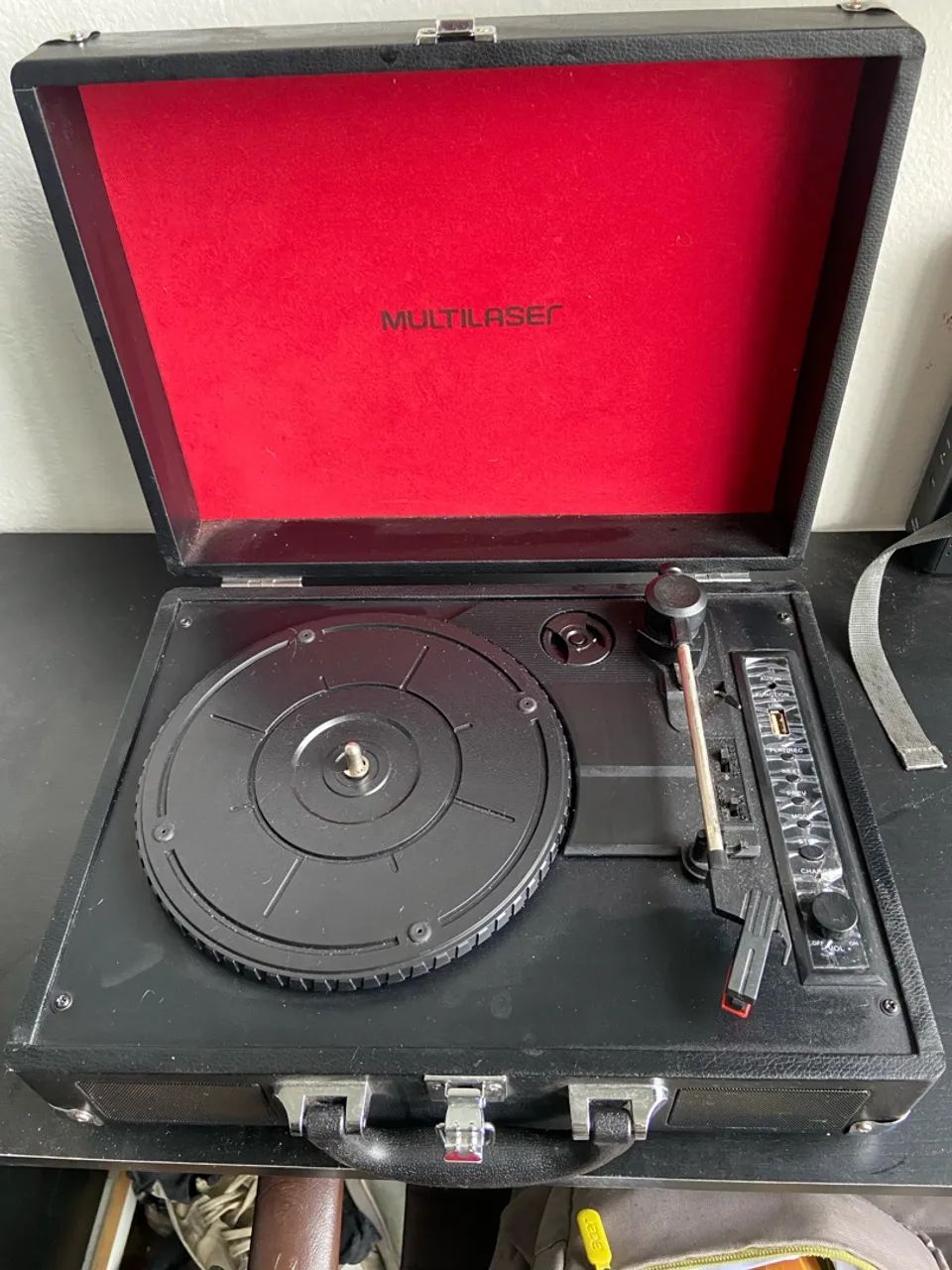 Maleta vinil toca disco Multilaser USB 
