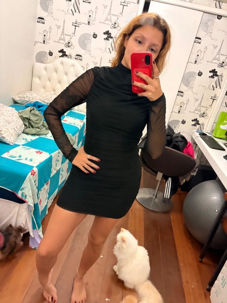 Vestido manga tule - Foto 3