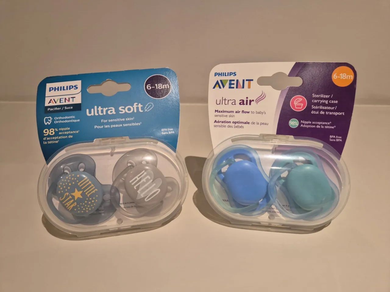 Dois conjuntos com 2 chupetas cada Philips Avent