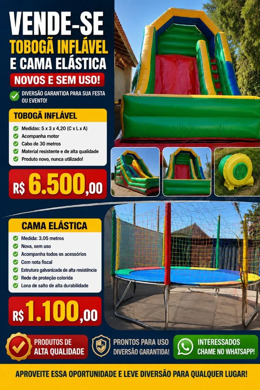 Cama Elástica e Tobogã Infláveis  - Foto 2
