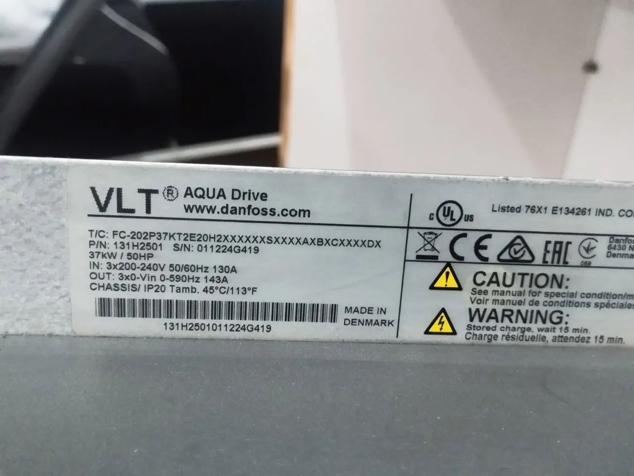 Inversor Danfoss VLT Aqua Drive 50HP