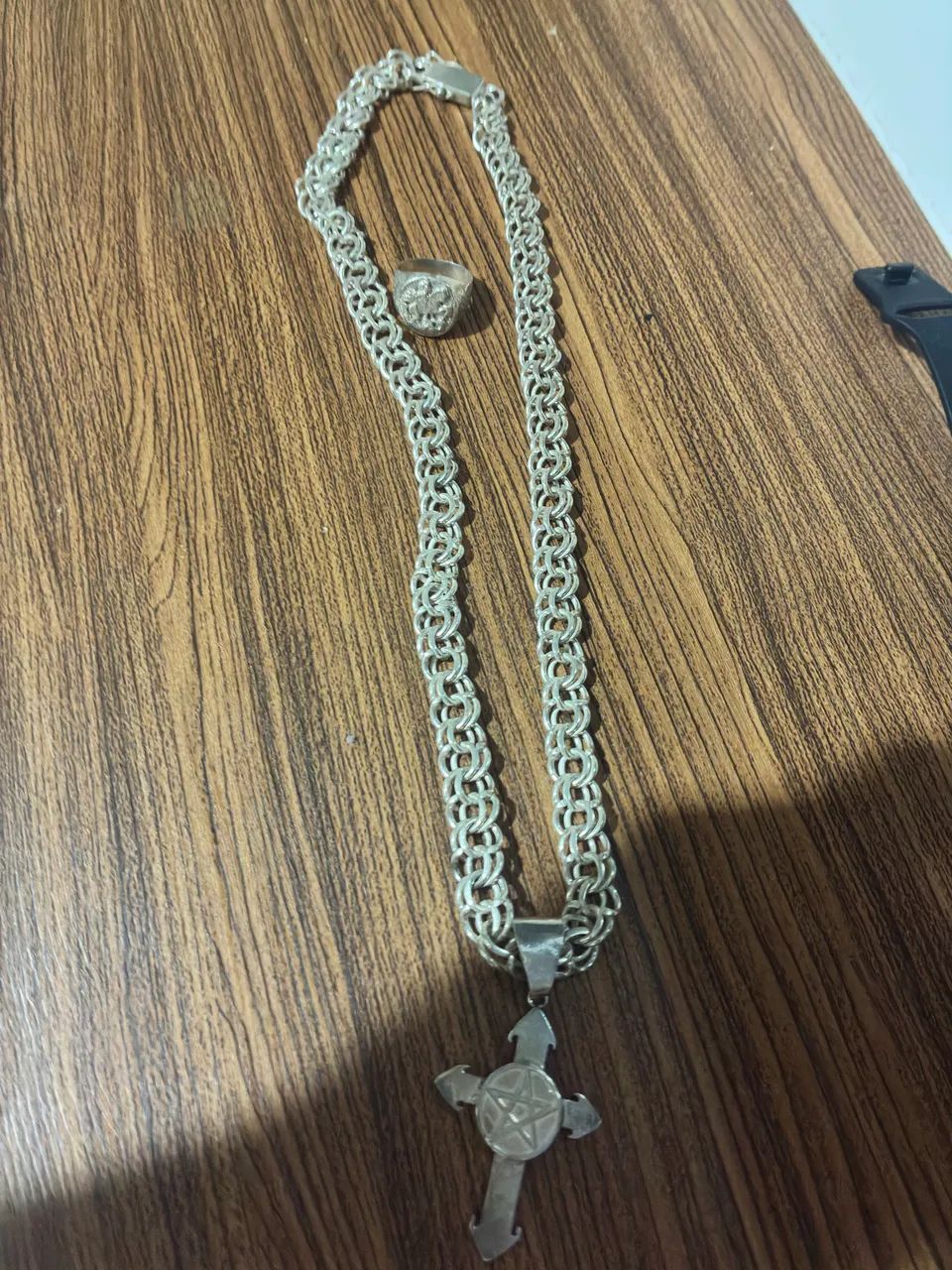 Cordão de prata e anel - Foto 3