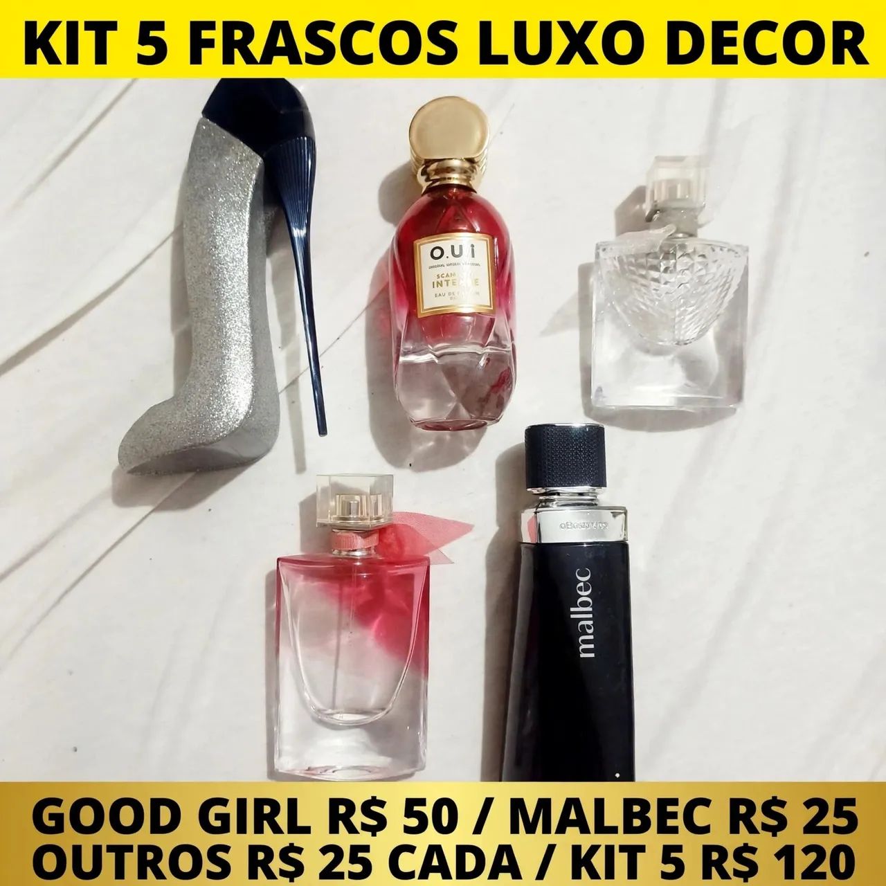  Título: Kit 5 Frascos Luxo Decor - - Foto 2