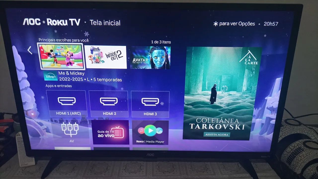 Smart TV LED 32 polegadas AOC ROKU
