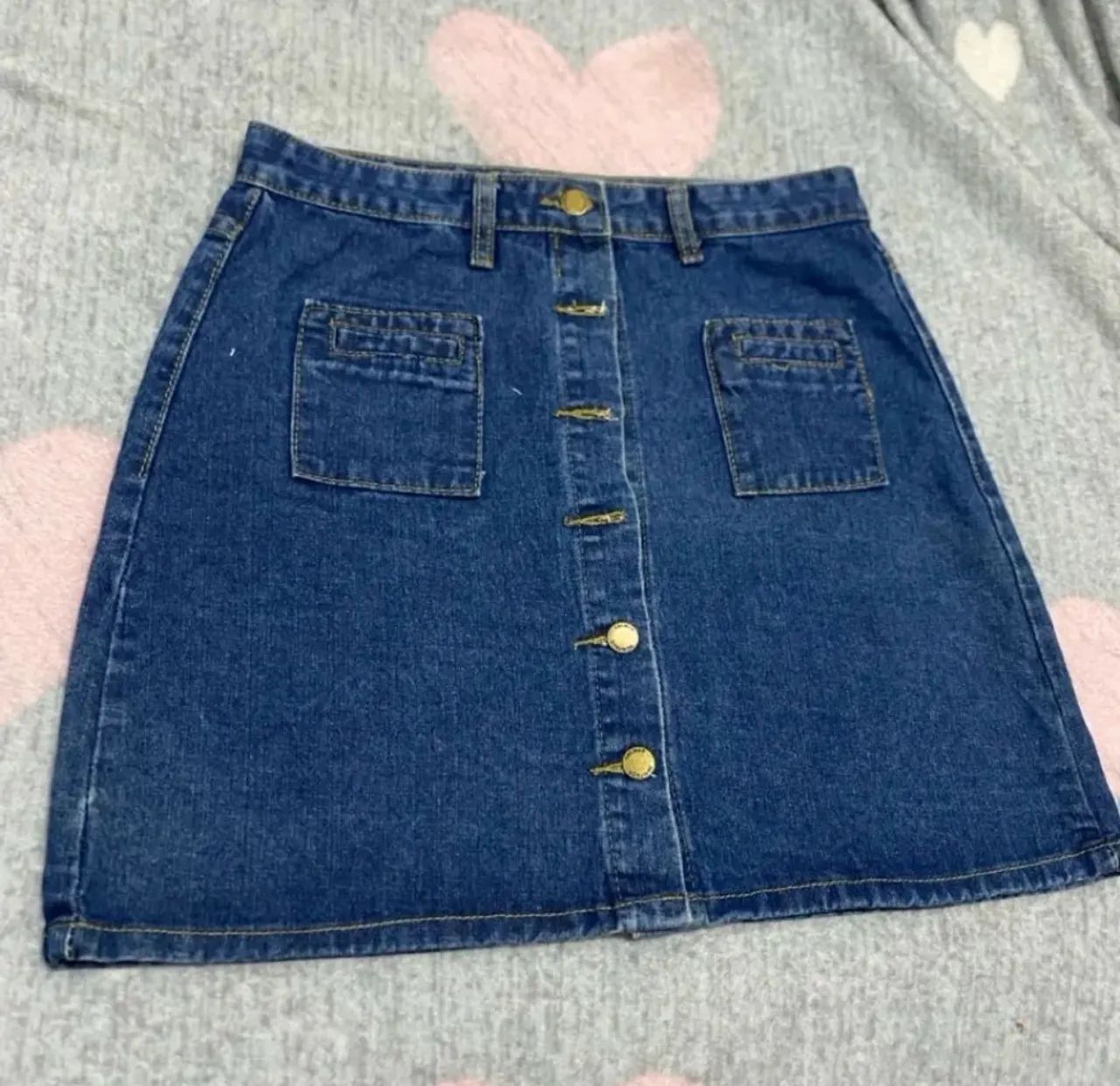 Saia Jeans com Botões - tamanho 42  - Foto 3