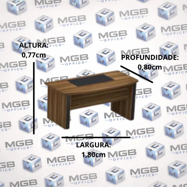 Mesa Reta de Escritório com Detalhe em Vidro - 0,77x1,80x0,80cm - (ENTREGAMOS)!! - Foto 2