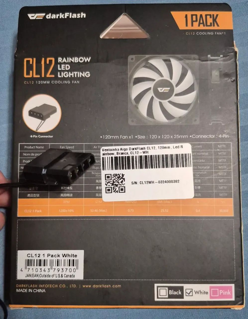 Kit Fans RGB Darkflash CL12 Branca - Foto 4