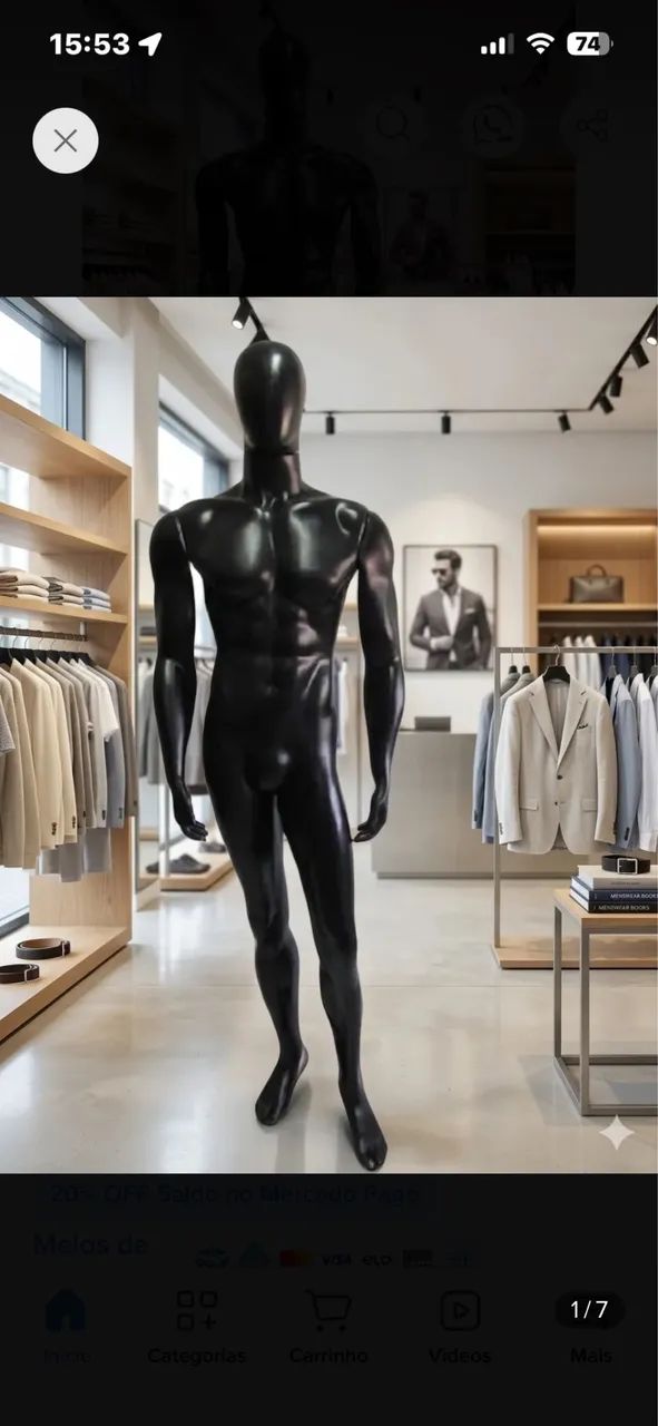 Vendo manequim masculino preto