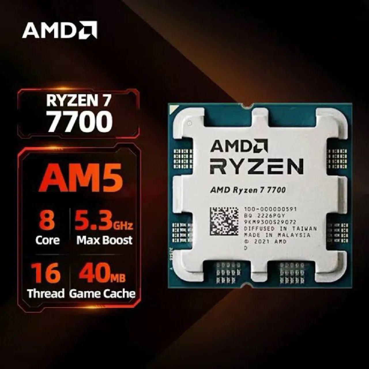 Kit Ryzen 7 7700  Placa Asrock B650M-HDV, M.2,