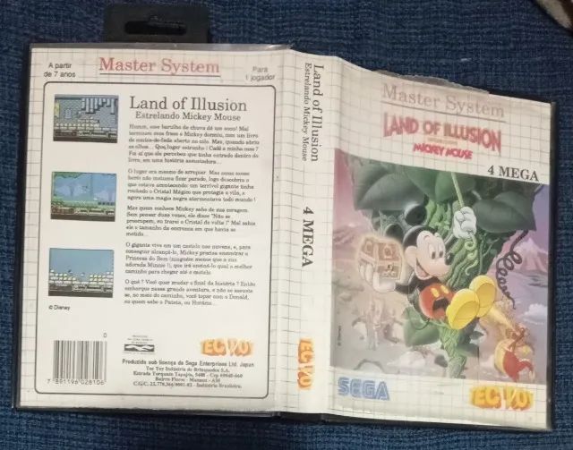 Só Capa E Estojo Land Of Illusion Master System