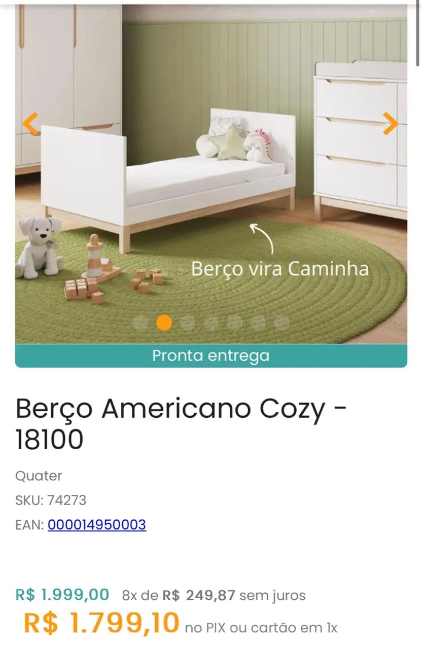 Berço Americano Cozy  - Foto 4