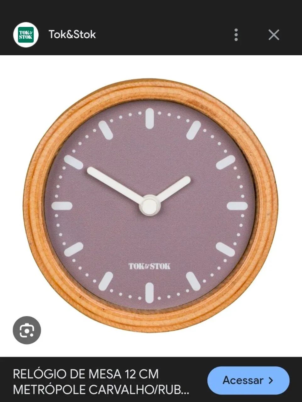 RELÓGIO DE MESA 12 CM METRÓPOLE CARVALHO