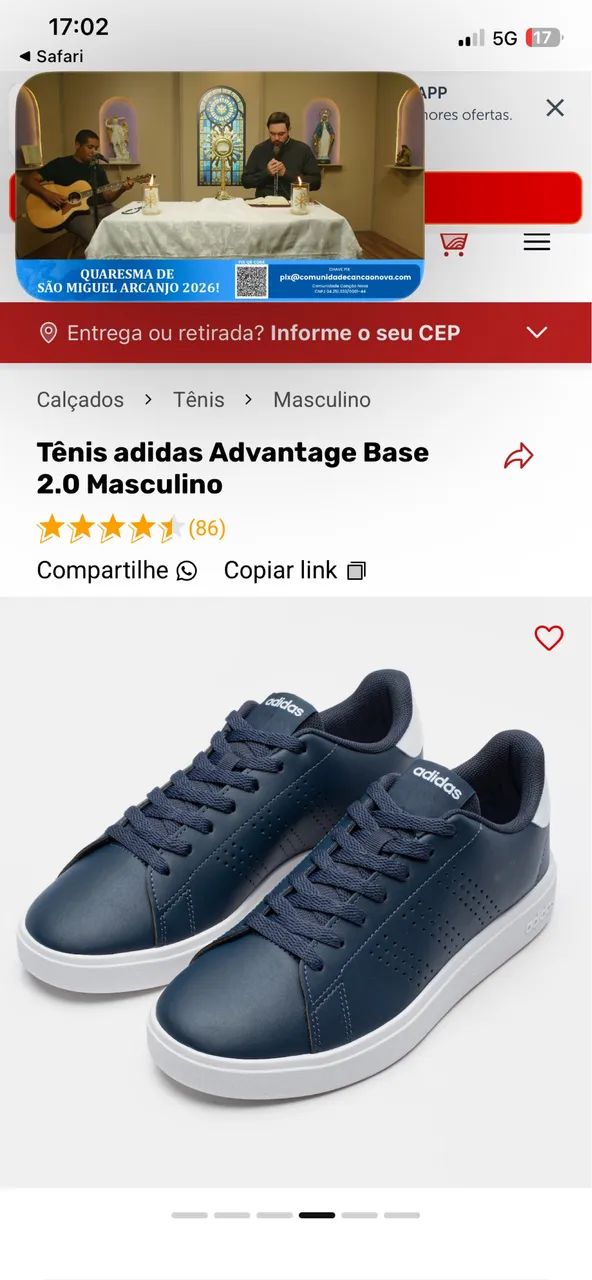 Tênis Adidas azul 39 - usado 3 x