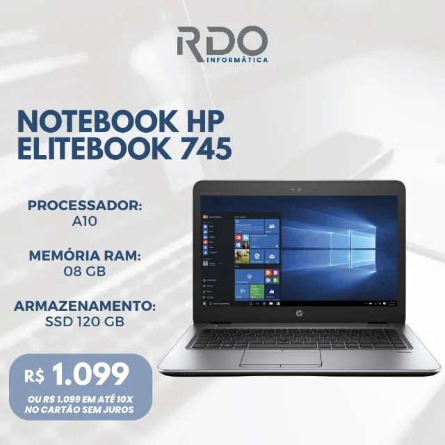 Notebook HP EliteBook 745 A10 PRO 8GB RAM SSD 120GB