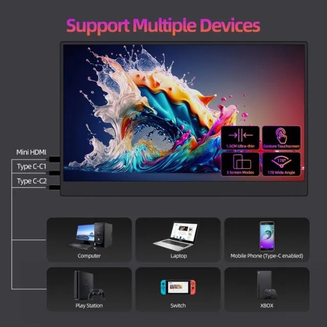 Monitor Portátil 15pl Touchscreen - Foto 2